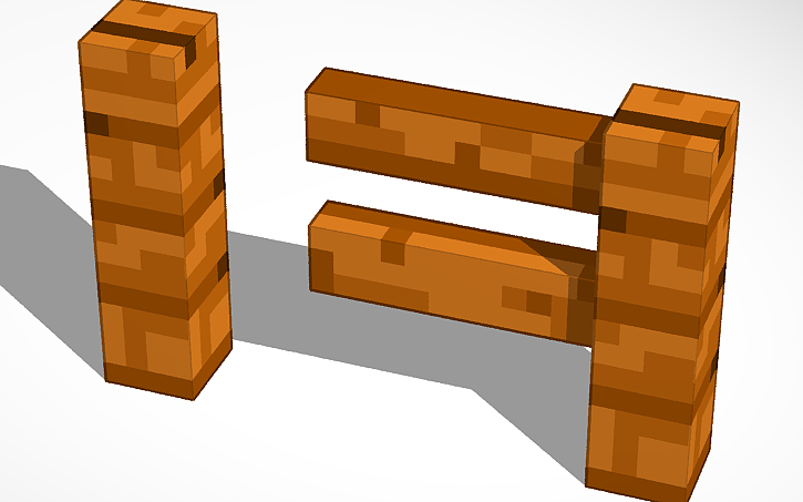 3D design Minecraft Fence - Tinkercad