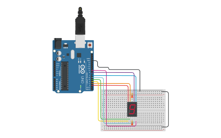 Circuit design 7segment - Tinkercad