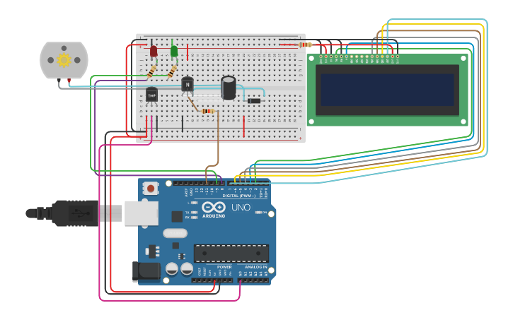 Circuit design Temperature Controlled Auto Fan System - Tinkercad