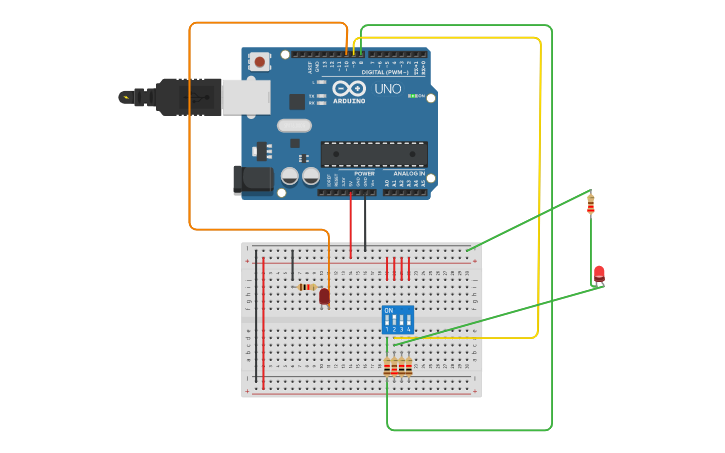 Circuit design Camilo dip switch | Tinkercad