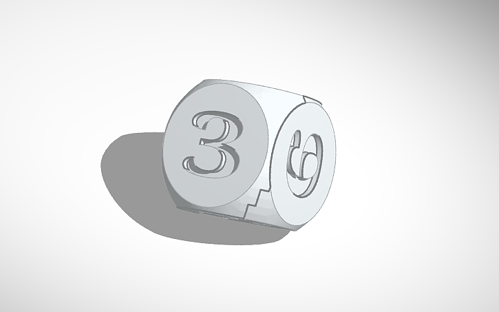 3D design Dado Con Números. - Tinkercad