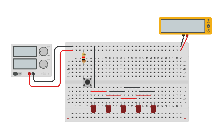 Circuit design Circuito 2: acionamento de leds em paralelo | Tinkercad