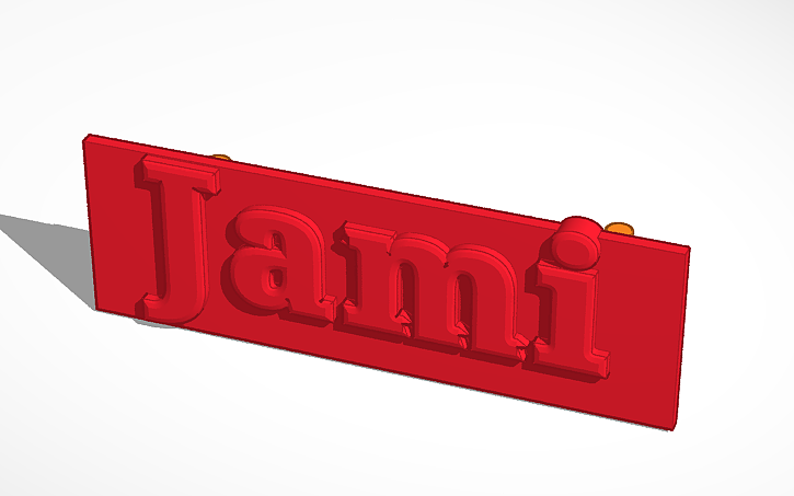 3D design JAMI NAME PLATE - Tinkercad