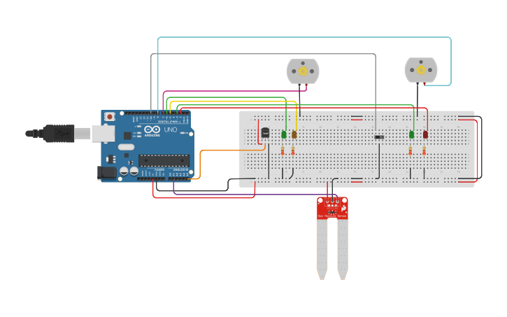 Circuit design Sensor temperatura y humedad - Tinkercad