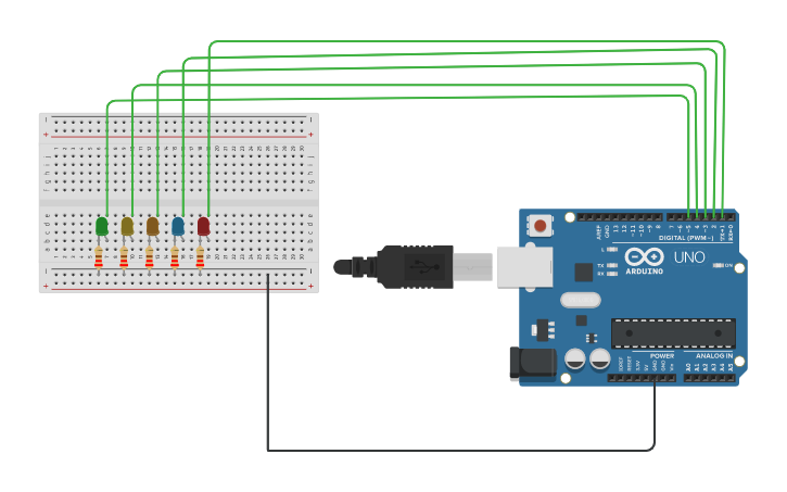 Circuit design Práctica 1: Uso de Protoboard y focos led (Apellido y ...