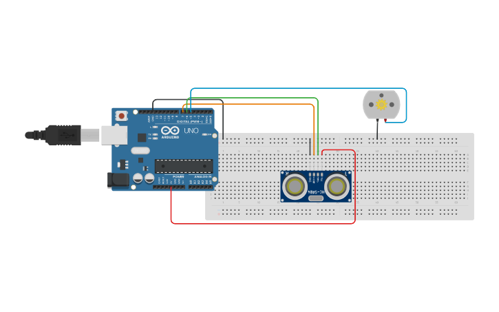 Circuit design Arduino Sensor Distancia y Motor Rodrigo Esquivel 7C-14 ...