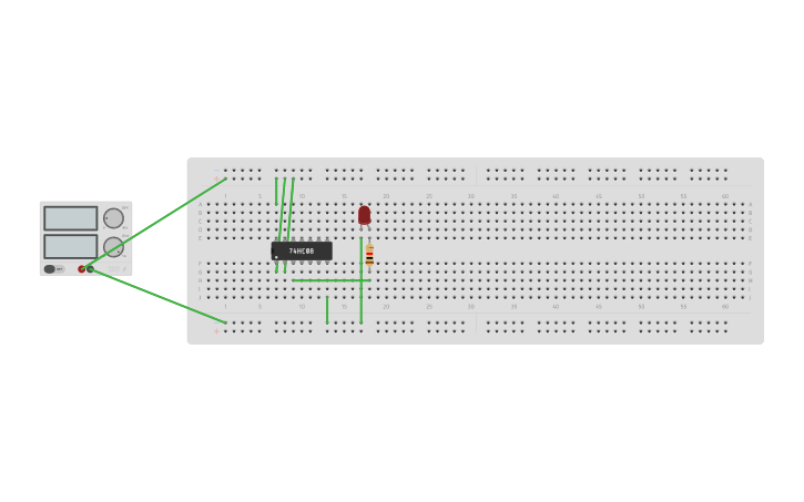 Circuit design Lab 1 74ls08 | Tinkercad