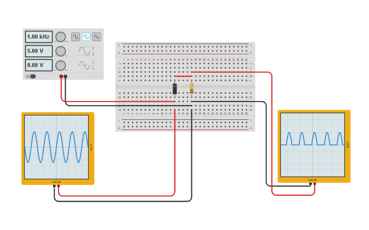 Circuit design Daniel Robin Half Wave Rectifier | Tinkercad