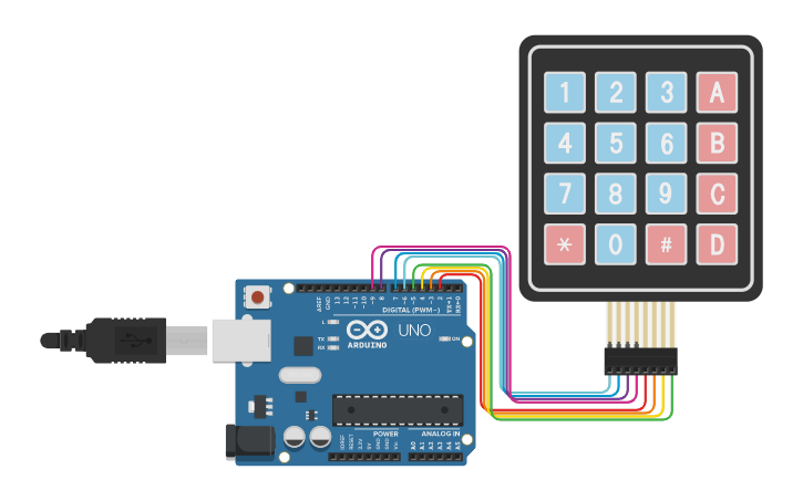 Circuit design Keyboard - Tinkercad