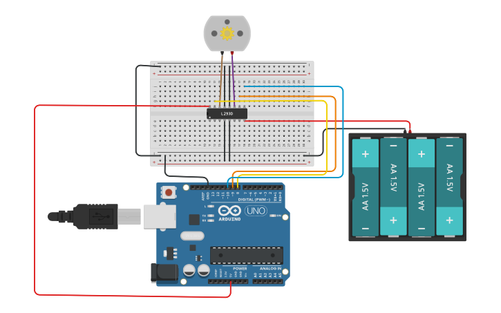 Circuit design Motors - Tinkercad