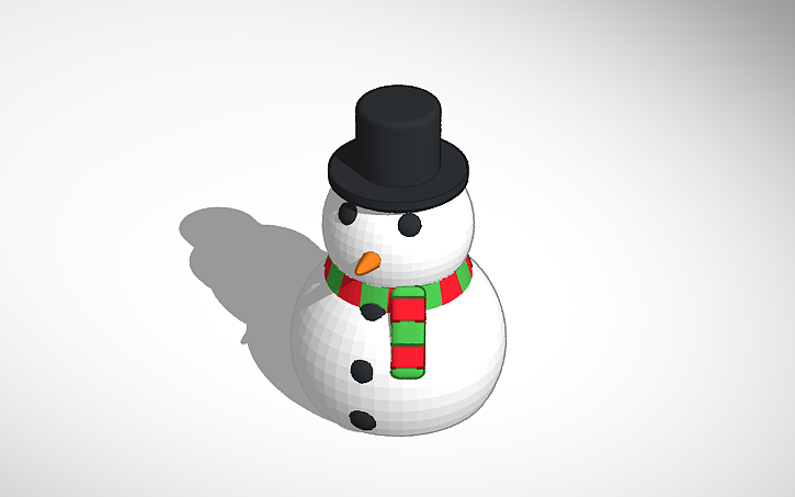 3D Design 3D Printable Snowman Tinkercad