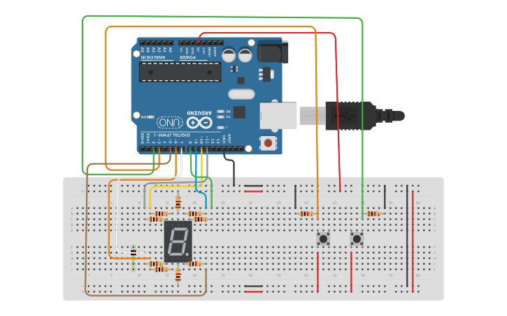 Circuit design CONTADOR DE PULSOS - Tinkercad