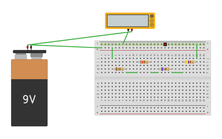 Circuit design RESISTENCIAS EN SERIE | Tinkercad