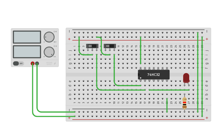 Circuit design 7432 QUAD 2 INPUT OR GATES - Tinkercad