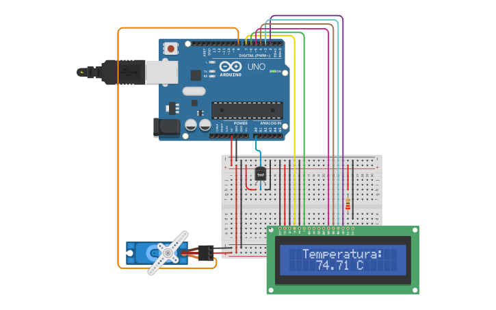 Circuit design Servomotor - Tinkercad