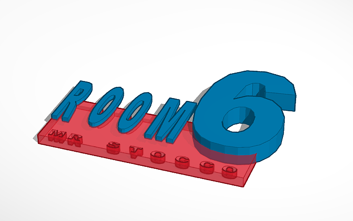 3D design Room 6 Name Plate | Tinkercad