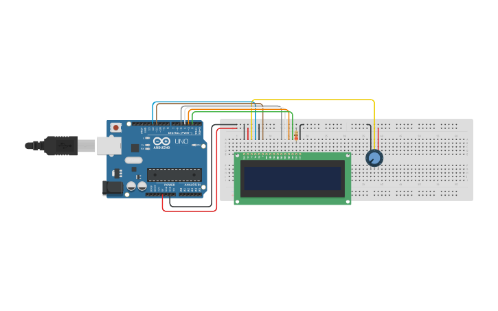 Circuit design Lcd arduino - Tinkercad image.