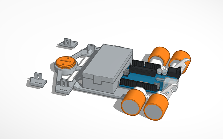 3D design Line follower robot - Tinkercad