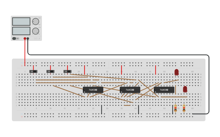 Circuit design Exp 4: Full Adder Using NAND Gates | Tinkercad