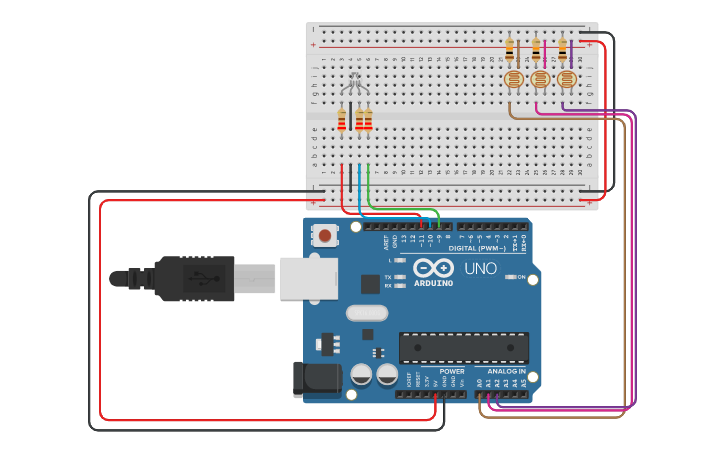 Circuit design Color Mixing Lamp - Tinkercad