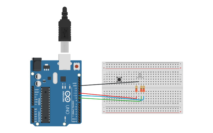Circuit design LED with Arduino | Tinkercad