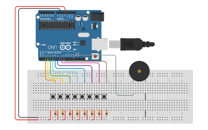 Circuit design Keyboard - Tinkercad