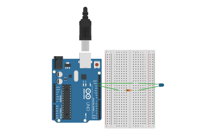 Circuit design blinking led with arduino - Tinkercad