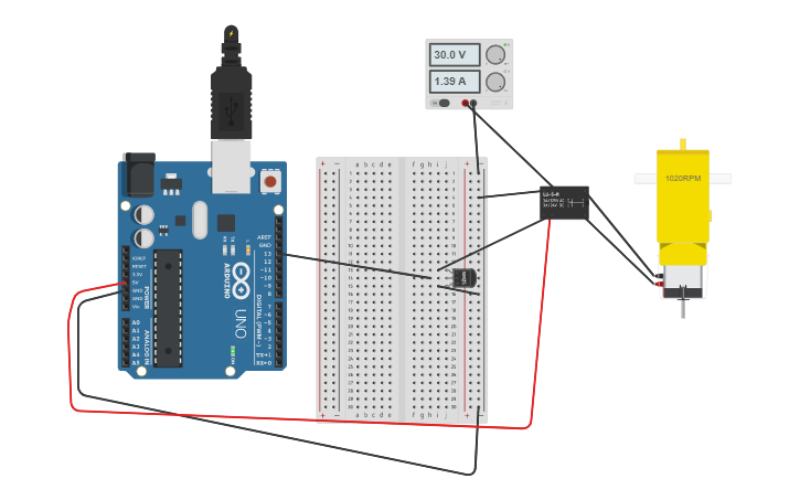 Circuit design Relay - Tinkercad