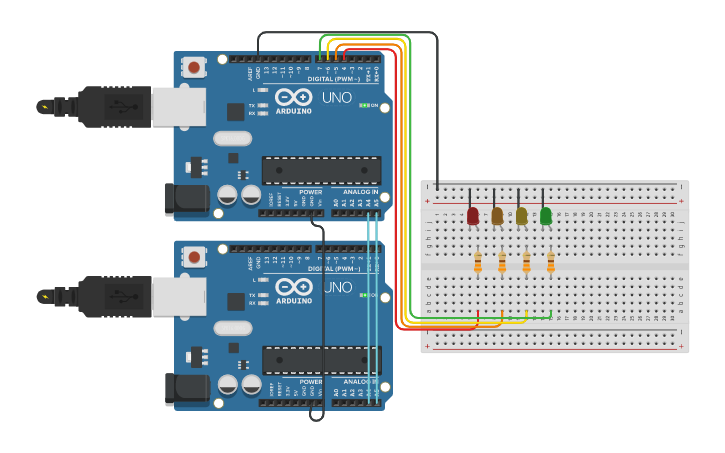 Circuit design I2C - Tinkercad