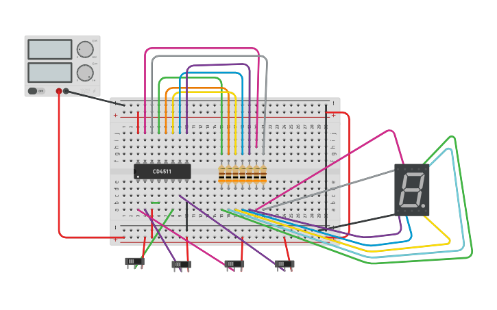 Circuit design Codificador 2.0 - Tinkercad
