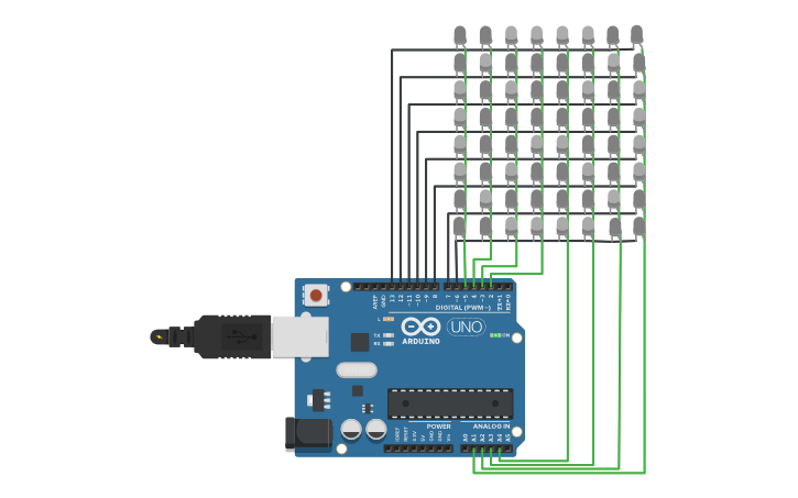 Circuit design 8x8 EMOJI LED Matrix | Tinkercad