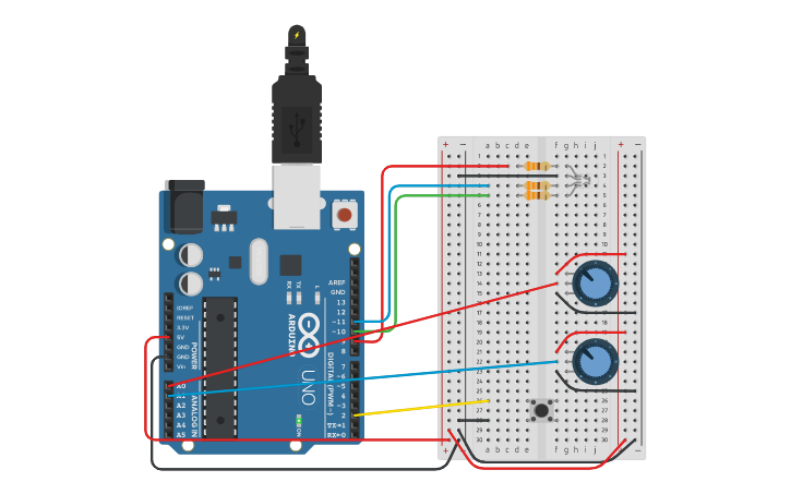 Circuit design RGB LED Project - Tinkercad
