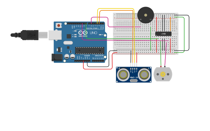 Circuit design waterlevel monitoring - Tinkercad