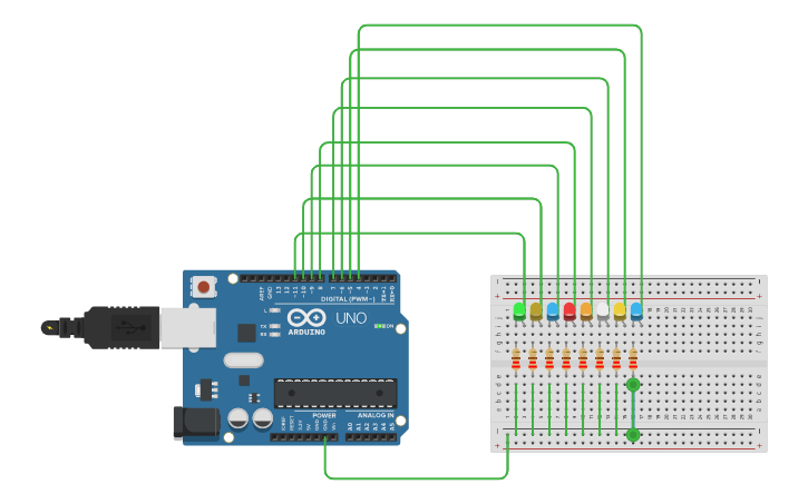 Led 跑馬燈 Tinkercad