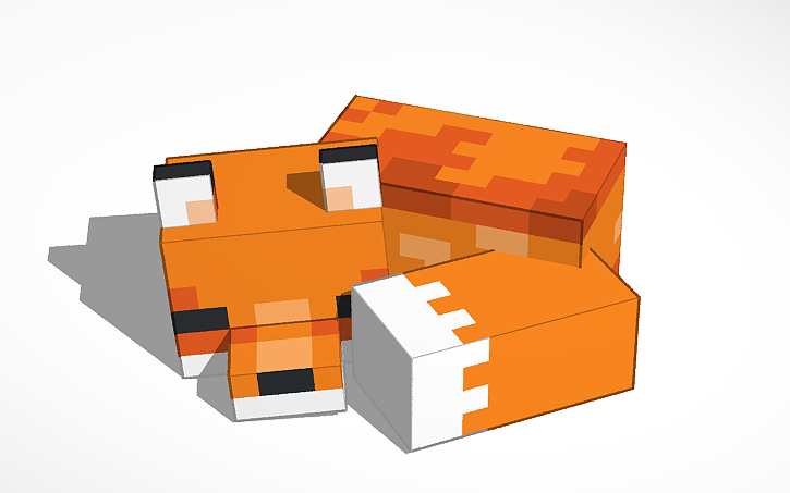 3D design minecraft fox sleeping - Tinkercad