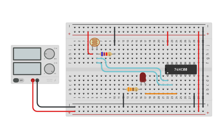 Circuit design Dark detector - Tinkercad