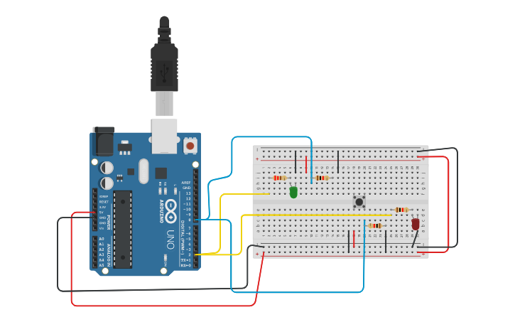Circuit design Pull Down Resistor | Tinkercad