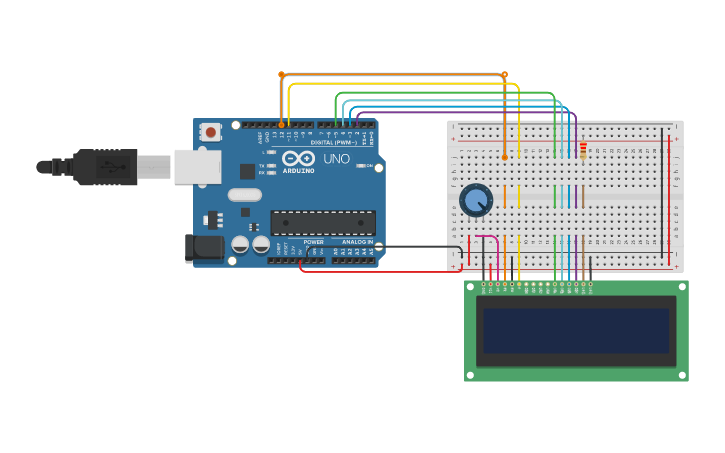 Circuit design 107_UmangGupta_LCD16x2 | Tinkercad