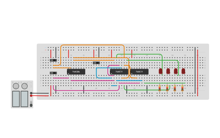 Circuit design Demultiplexer - Tinkercad