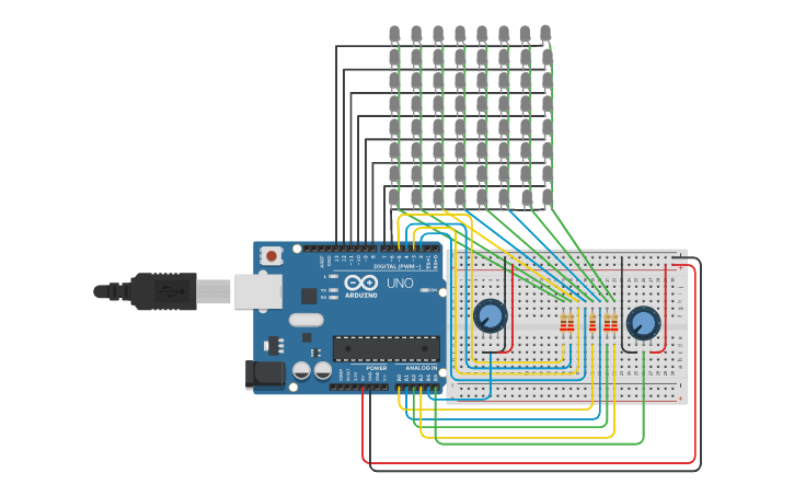 Circuit design Copy of 8x8 LED Matrix - Tinkercad