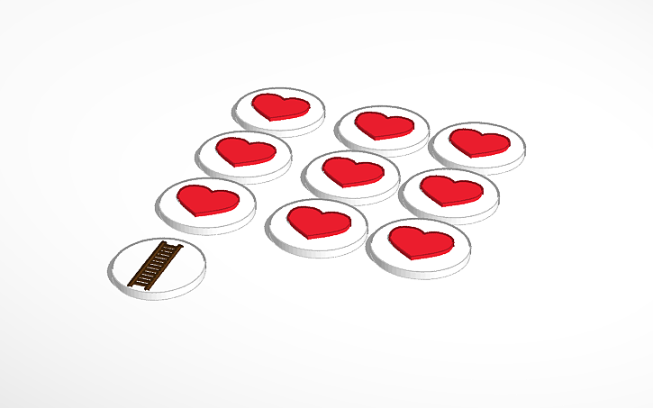 Heart Token Maker 3D design Heart Tokens - Tinkercad