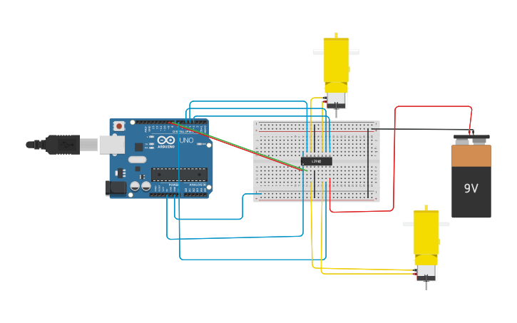 Circuit design l293d-dc-motor-Arduino | Tinkercad