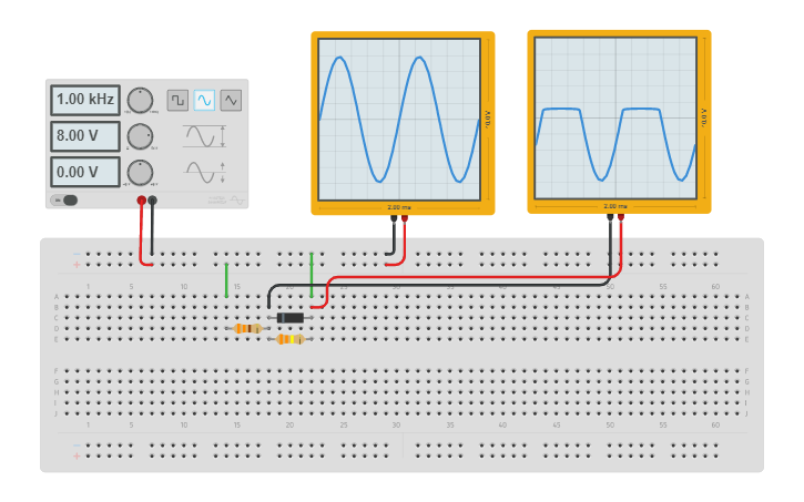 Circuit Design Positive Clipper Circuit Tinkercad