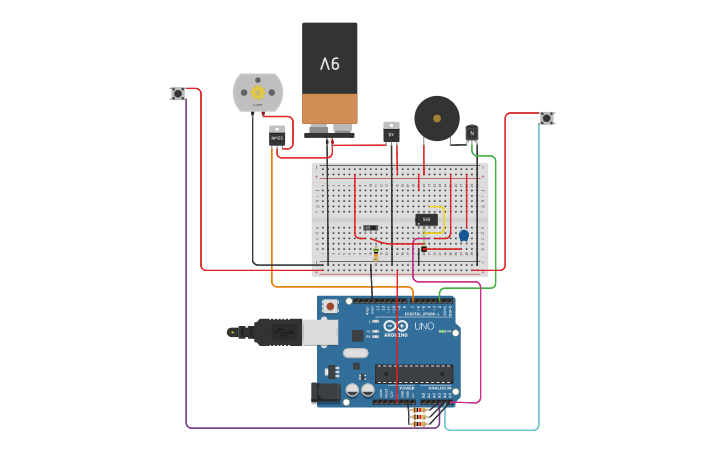 Circuit design Alarm system - Tinkercad
