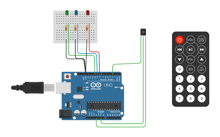 Circuit design Ultrasonic - Tinkercad