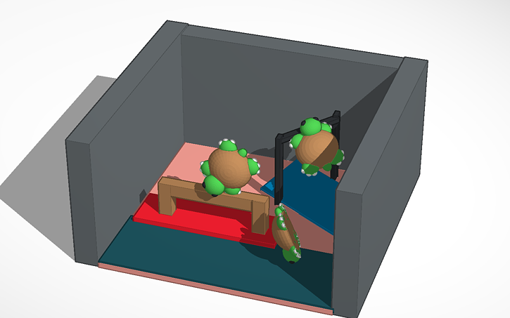 Turtle Tumbling 3D design # turtle gymnastics - Tinkercad