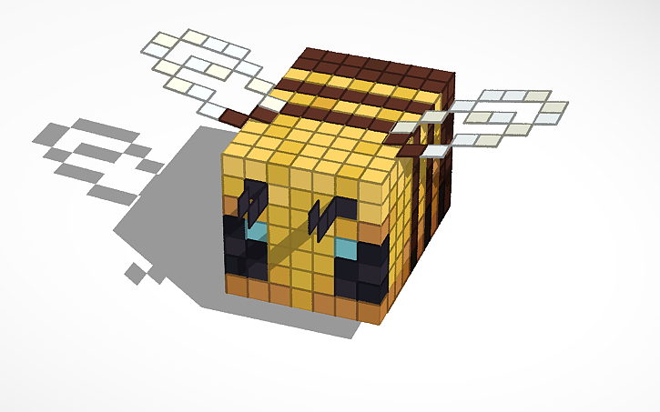 3D design Minecraft Bee - Tinkercad