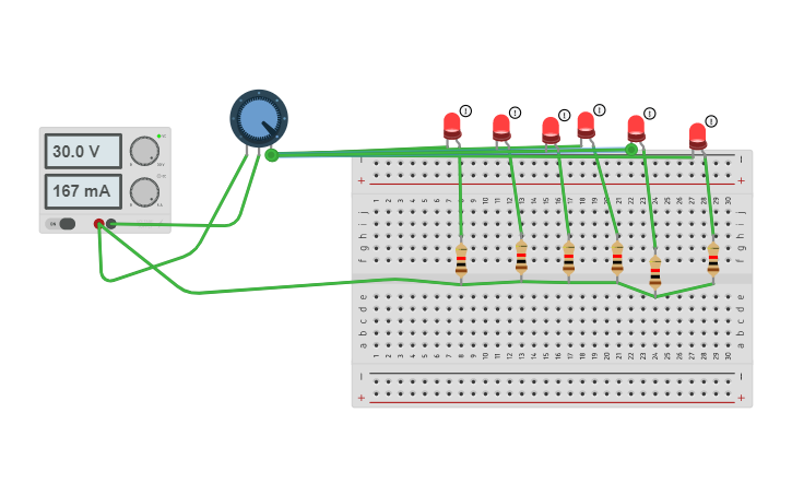 Circuit design protoboard - Tinkercad
