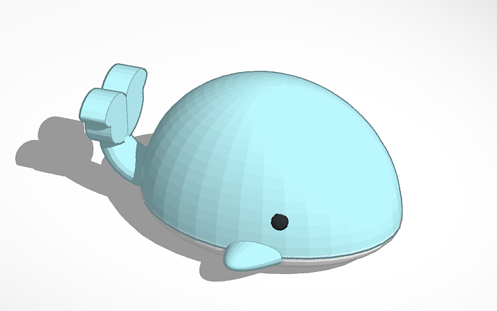 Whale Solidworks 3D design whale - Tinkercad
