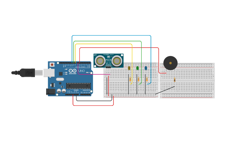 Circuit design ULTRASONIDO - Tinkercad